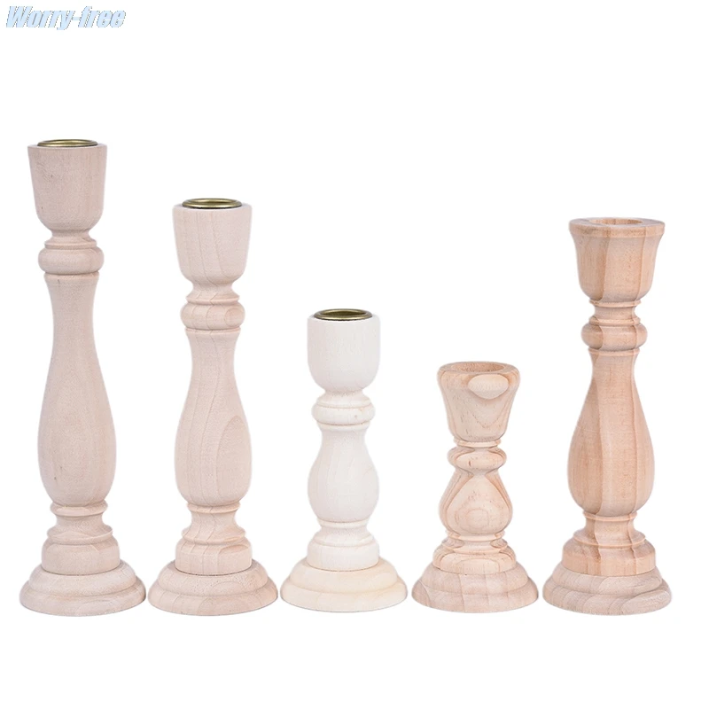 

1PC Candlesticks Holders Retro Wood Classic Candlesticks Holders Wedding Decoration