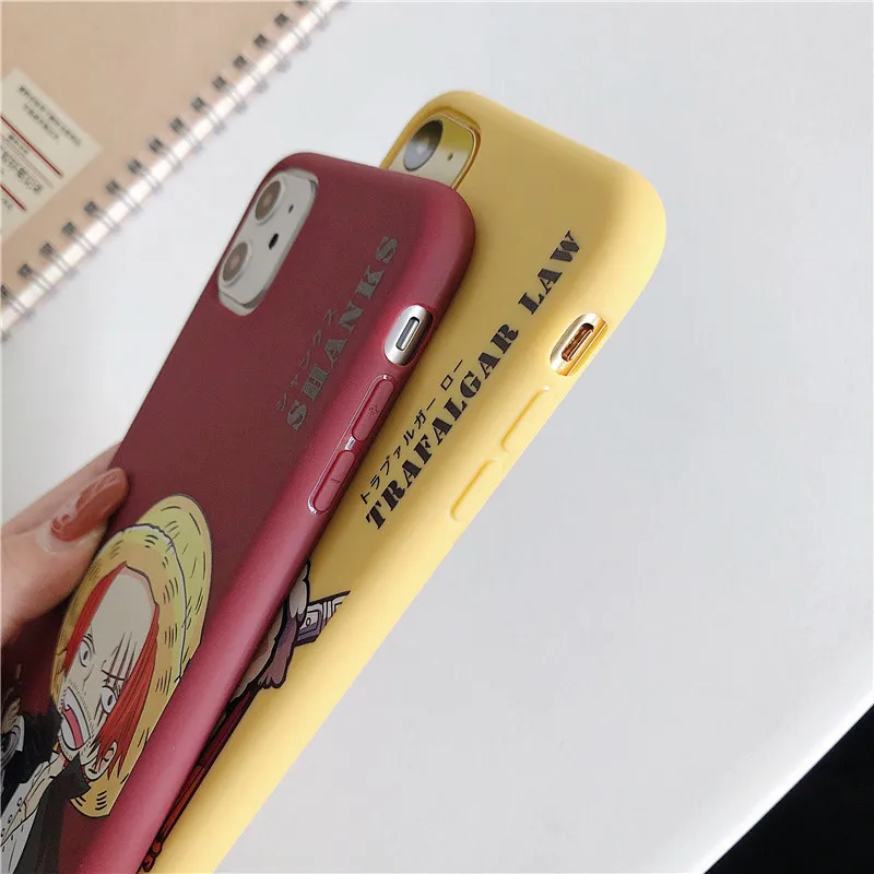 Мультяшный цельный чехол для iPhone 11 11pro 8 7 6 6s Plus X XS Чехлы max xr Japan Anime Shanks Trafalgar Law TPU