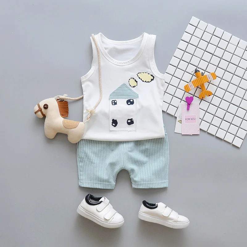 Новинка 2019 летние детские костюмы Модная хлопковая детская одежда комплекты