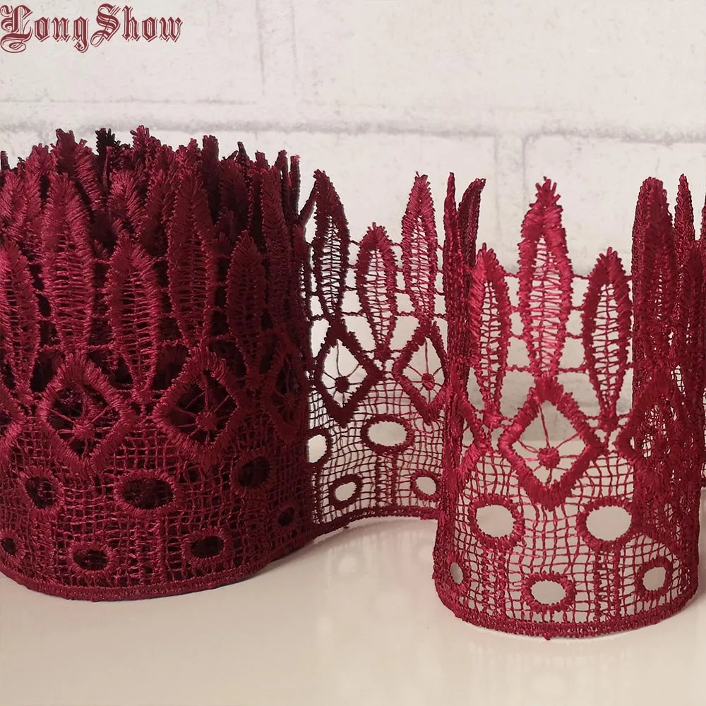 1 партия/5 ярдов украшение из чистого полиэстера бордового цвета|lace border|lace