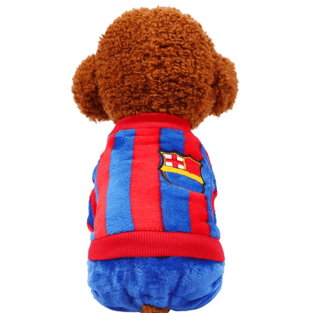 Костюм для домашних животных флисовая зимняя теплая куртка в полоску собак