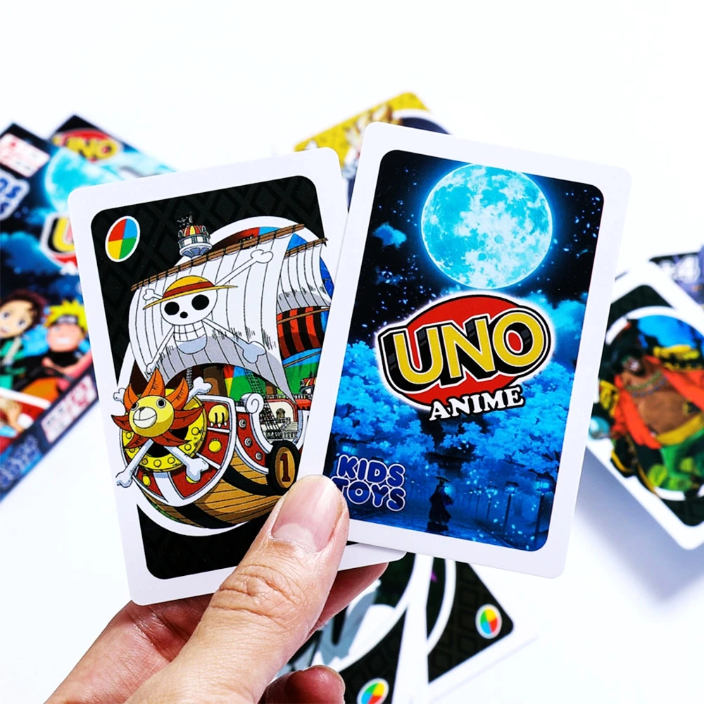 Game UNO Card Anime NARUTO Cards Demon Slayer Cartoon Poker Playing Hardcover Entertainment Kids Toys Funny Christmas Gift | Игрушки и