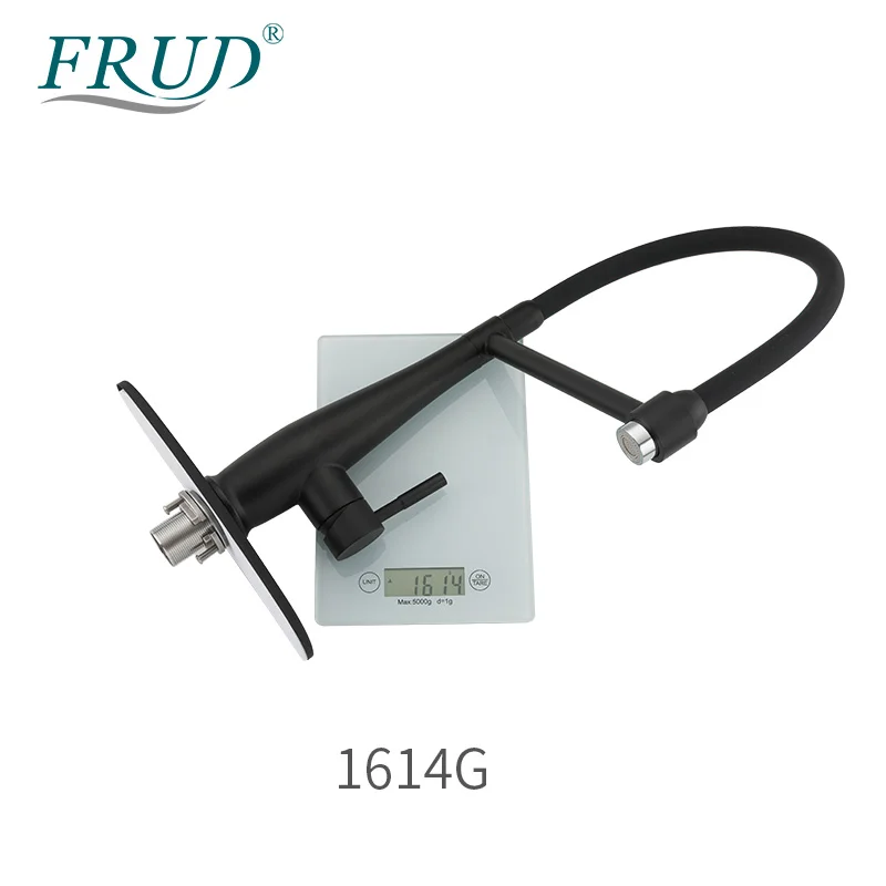 FRUD черный смеситель с одним отверстием вытяжной излив кран и для кухонной