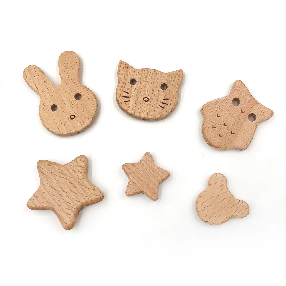 5 предметов Милые принты Зимние детские носки с животными деревянные бусины