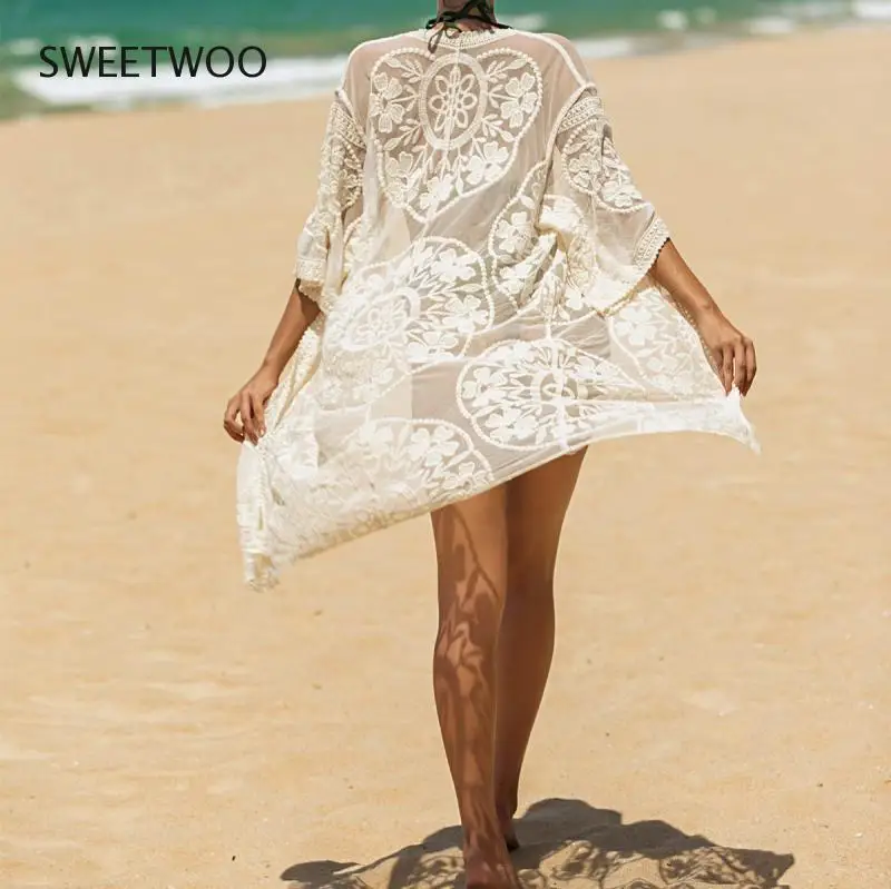 

Summer Women's Beach Bohemian Holiday Dress Swimsuit Beach Cardigan Sun Protection Shirt