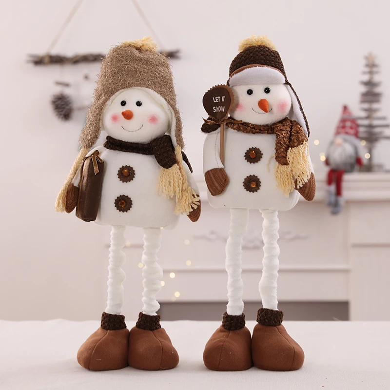 Выдвижной снеговик Рождественские куклы стоячие статуэтки Navidad елочные