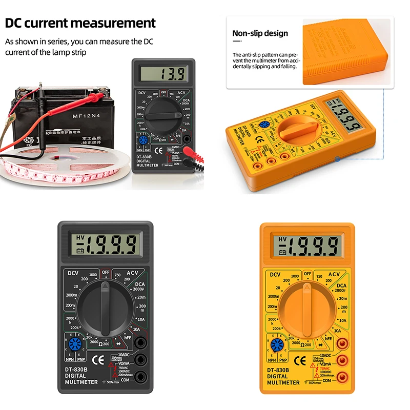 Портативный цифровой мультиметр DT830B мини-вольтметр амперметр с ЖК-дисплеем