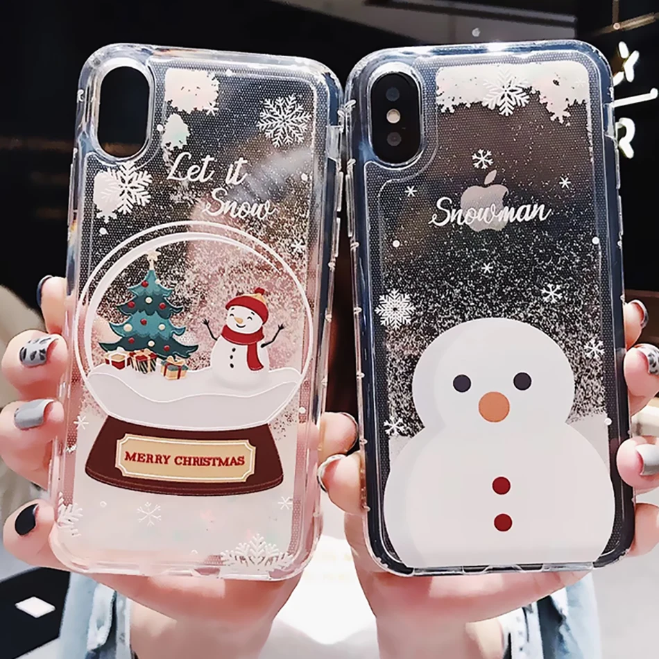 

Glitter Dynamic Liquid Phone Case Fashion Girls New Year Gift for IPhone 11 Pro 6 7 8 Plus X XR XS MAX Christmas Quicksand Cover