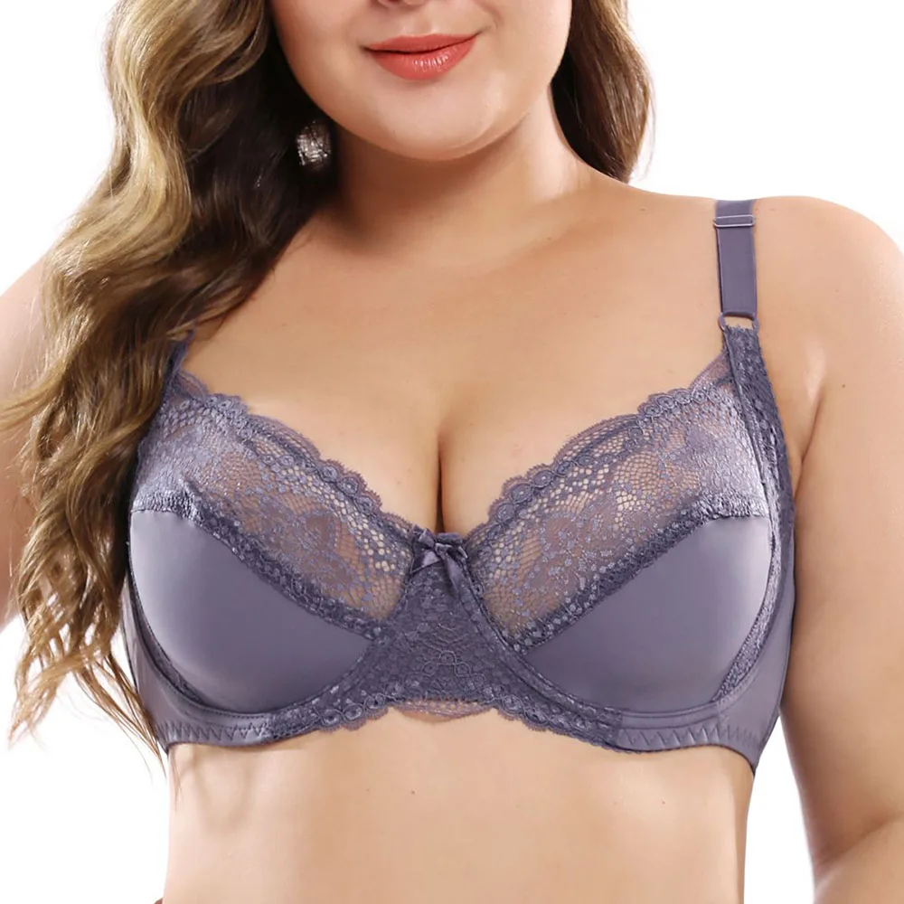 

Womens Lace Bralette Bras Unlined Ultra-Thin Underwired Big Size Brassiere Embroidered Sexy Lingerie Tops Plus Size Underwear