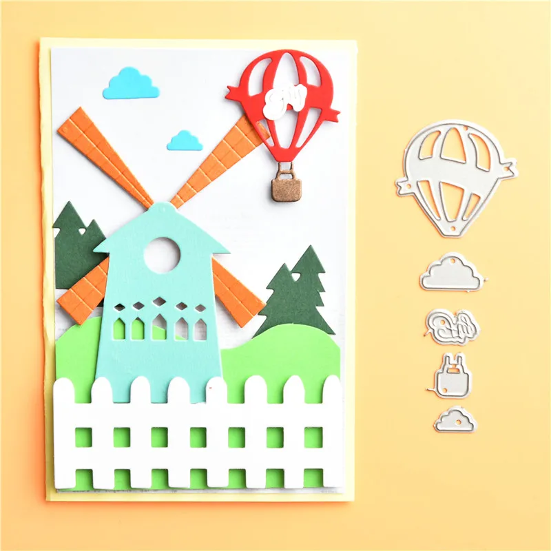 Naifumodo воздушный шар металлические режущие штампы Fly Sky для рукоделия скрапбукинга