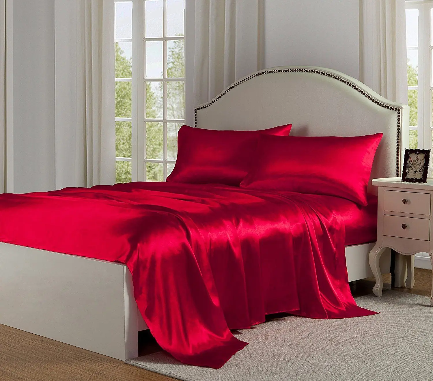 

9 colors Luxury Satin Silk Flat Sheet Bed Sheet Set Single Queen King Size Bed Cover Set Linen Sheets Twin Full Double Sexy
