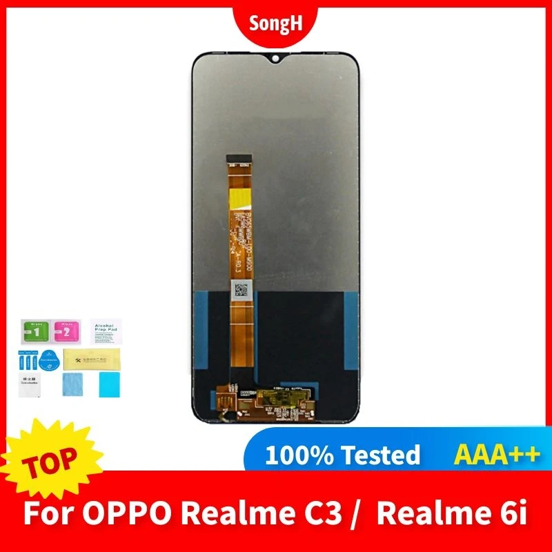 

6.5"Original New For OPPO Realme C3 LCD Display Touch Screen Digitizer Assembly Repair Parts For Realme C3 RMX2027 RMX2020 Lcds