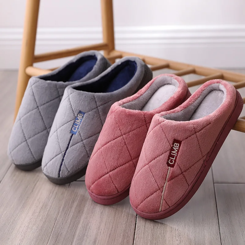 Модные замшевые женские зимние теплые меховые тапочки для мужчин и женщин
