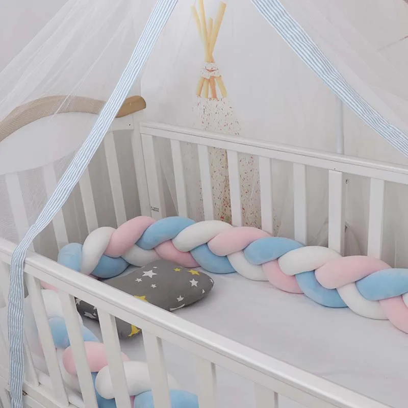

300cmBaby Bumper Bed Braid Knot Pillow Cushion Bumper for Infant Kids Crib Protector Cot Bumper Room Decor Anti-collision Bumper
