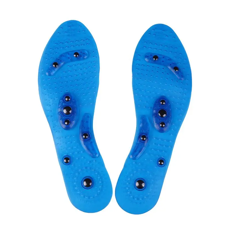 Blue 27cm Магнитная терапия, стельки для массажа здоровья, прозрачные силиконовые, против усталости, для ухода за ногами, массажные подошвы для мужчин и женщин, унисекс, медицинские - Цвет: Blue 27cm
