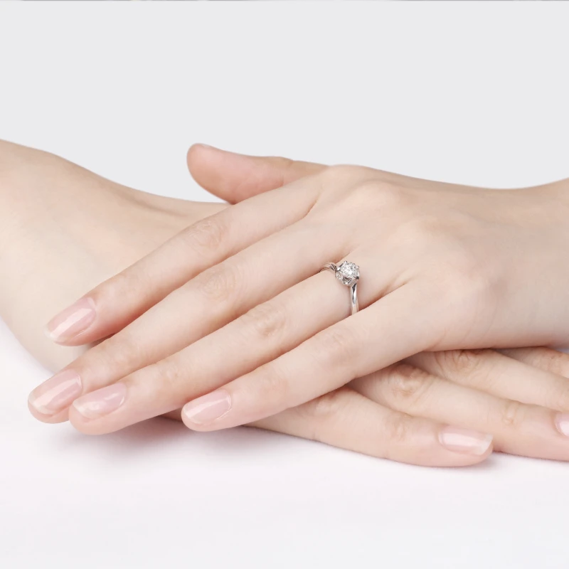 Кольцо из чистого золота кольцо цельного пробы с натуральным бриллиантом 2019 |