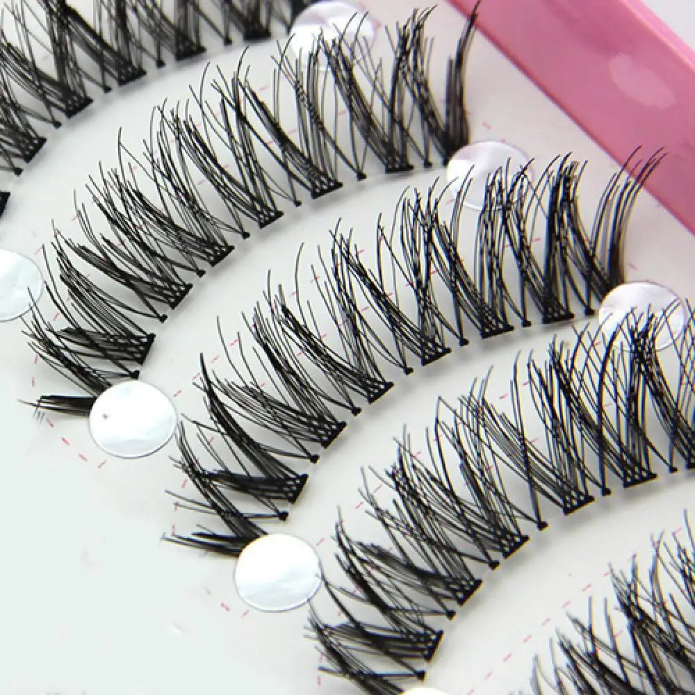 

Fashion 10 Pairs Natural Black Long Cross Thick False Eyelashes Party Eye Makeup