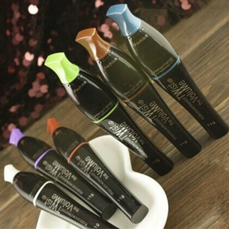 Цветная тушь для ресниц фиолетовая синяя зеленая черная коричневая плотная