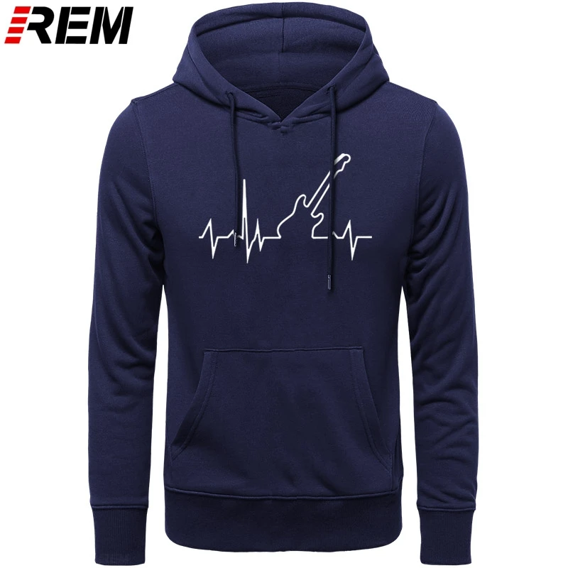 

REM Men Bass Guitar Heartbeat Music Fashion Long O-Neck Sleeves Unisex Hipster Casual Clothes Hoodies, Sweatshirts