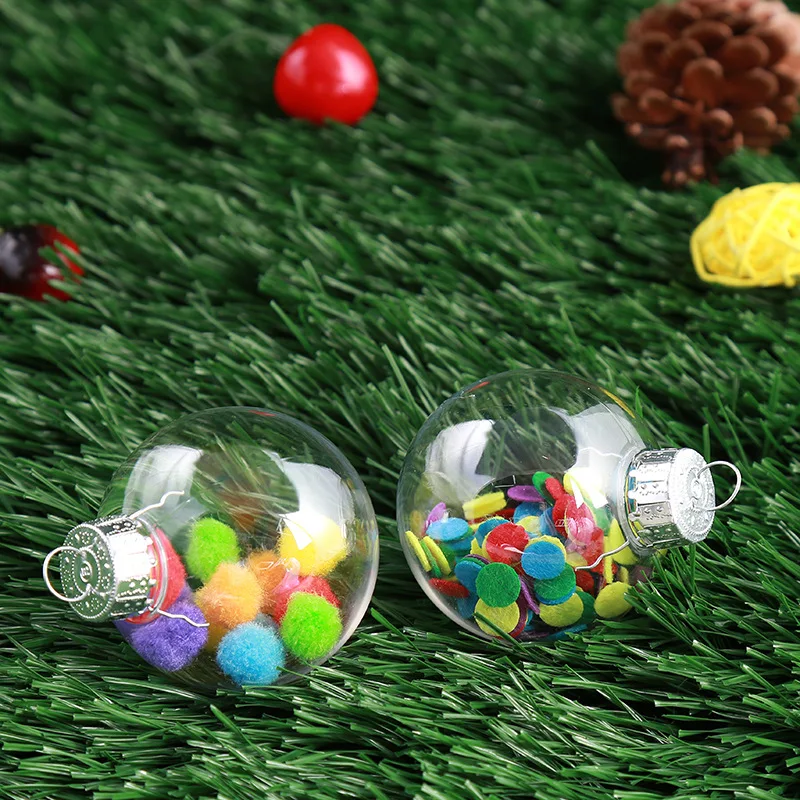 

Christmas Round Ball Transparent Balls Festival Ornaments Xmas Tree Pendent DIY Creative Gifts For Friends New Year
