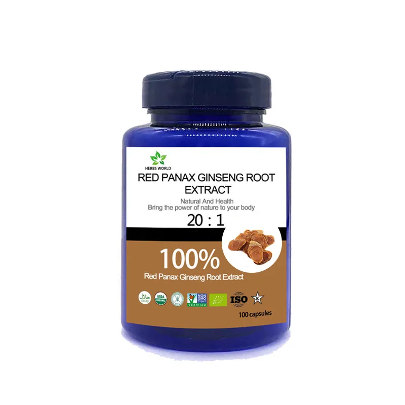 Чистый красный Корейский Экстракт корня женьшеня Panax поддерживающий энергию