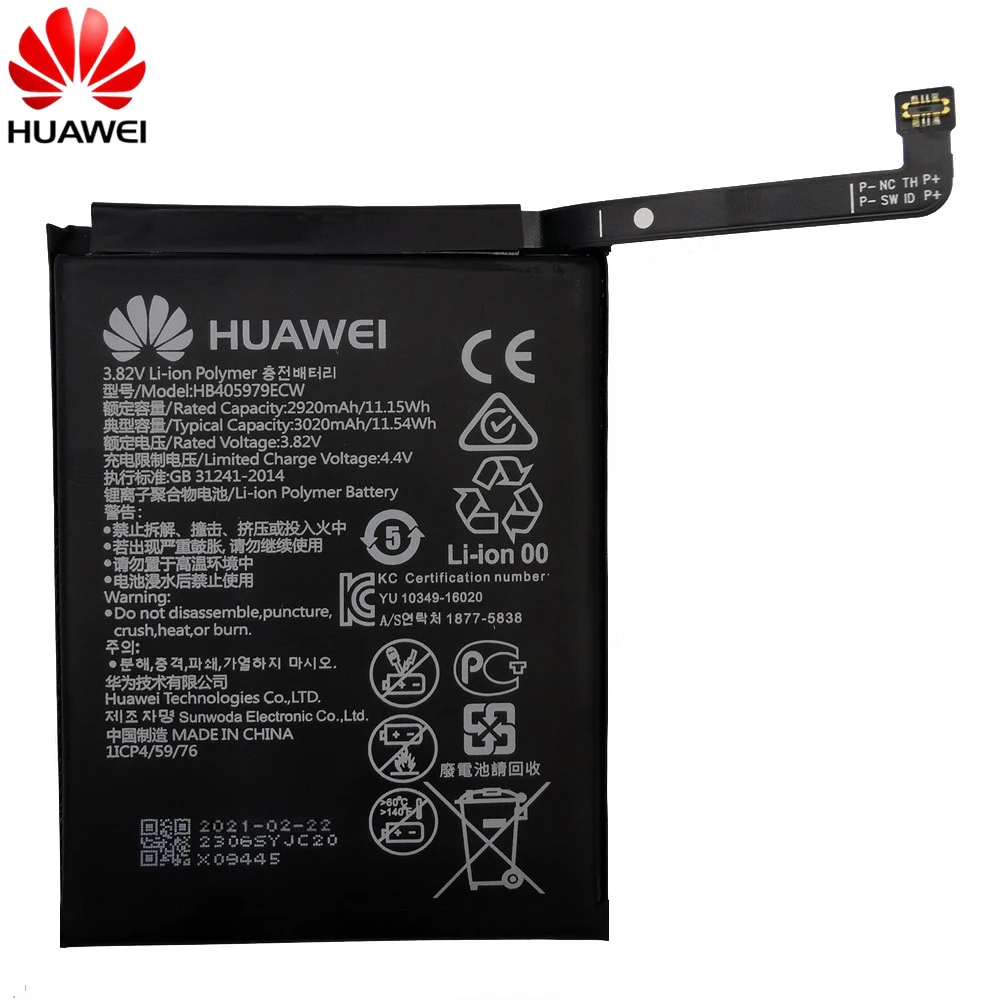 Hua Wei HB405979ECW оригинальная запасная батарея для телефона Huawei NOVA CAZ-AL10 CAZ-TL00 Enjoy 6S Honor 6C