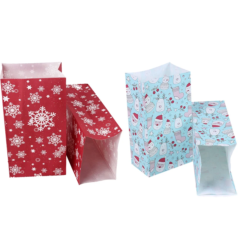 

Cyuan Christmas Kraft Paper Gift Bag Kawaii Santa Claus Elk Candy Chocolate Cookies Bag Merry Christmas Decorations Navidad 2019