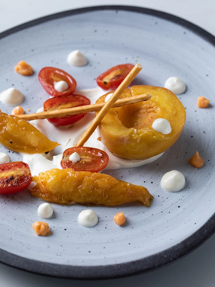 Керамическая миска особой формы большая тарелка домашняя для стейка креативная