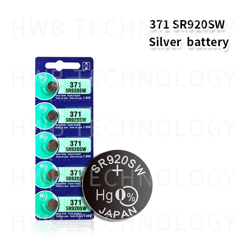 Аккумулятор для часов с оксидом серебра 5 шт. 371 SR920SW 920 1 55 в 100% оригинальный бренд