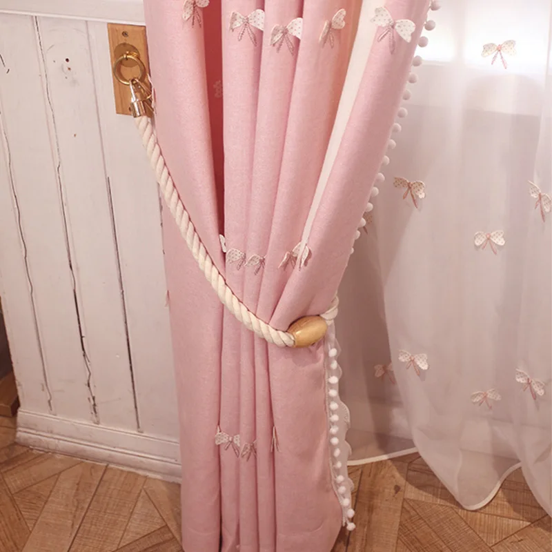 Simple Modern Princess Wind Butterfly Embroidery Children Shading Curtains for Living Dining Room Bedroom. | Дом и сад