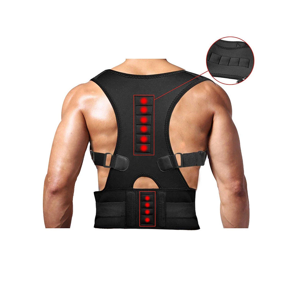 Posture Corrector Support Magnetic Back Shoulder Brace Belt for Unisex Adults Students Adjustable Straps Correct Poor | Спорт и