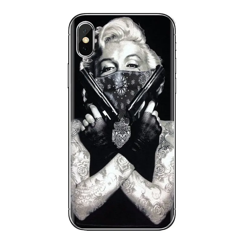 For Samsung Galaxy S3 S4 S5 Mini S6 S7 Edge S8 S9 S10 Plus Note 3 4 5 8 9 Marilyn Monroe Pin Up Pinup Girl TPU Transparent Cases |