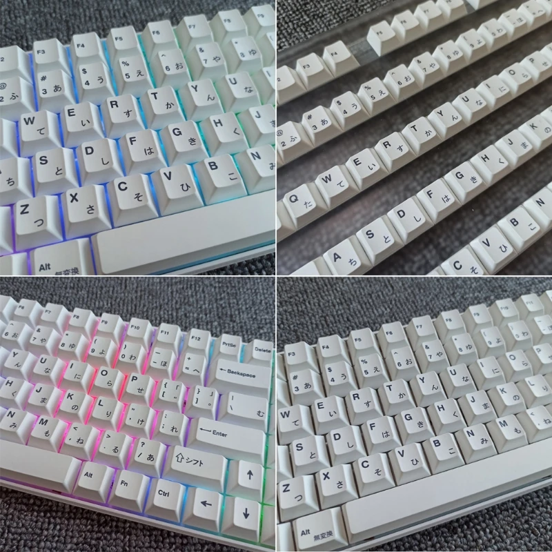 

PBT 137 Keys Cherry Profile DYE-Sub Japanese Keycap Minimalist White Theme Minimalist Style for Mechanical Keyboard Caps
