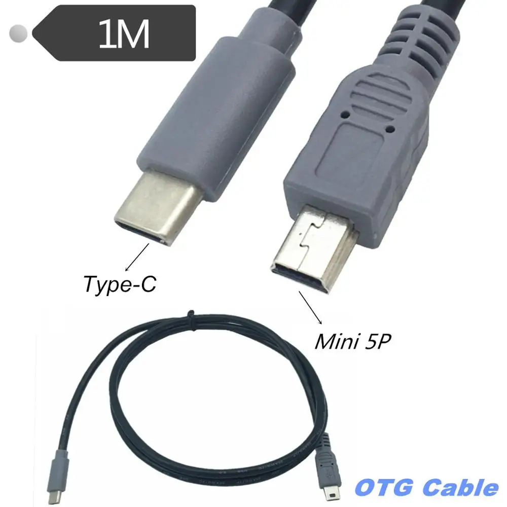 1 шт. usb type C 3 штекер для Mini USB 5 Pin B конвертер OTG адаптер Ведущий кабель передачи