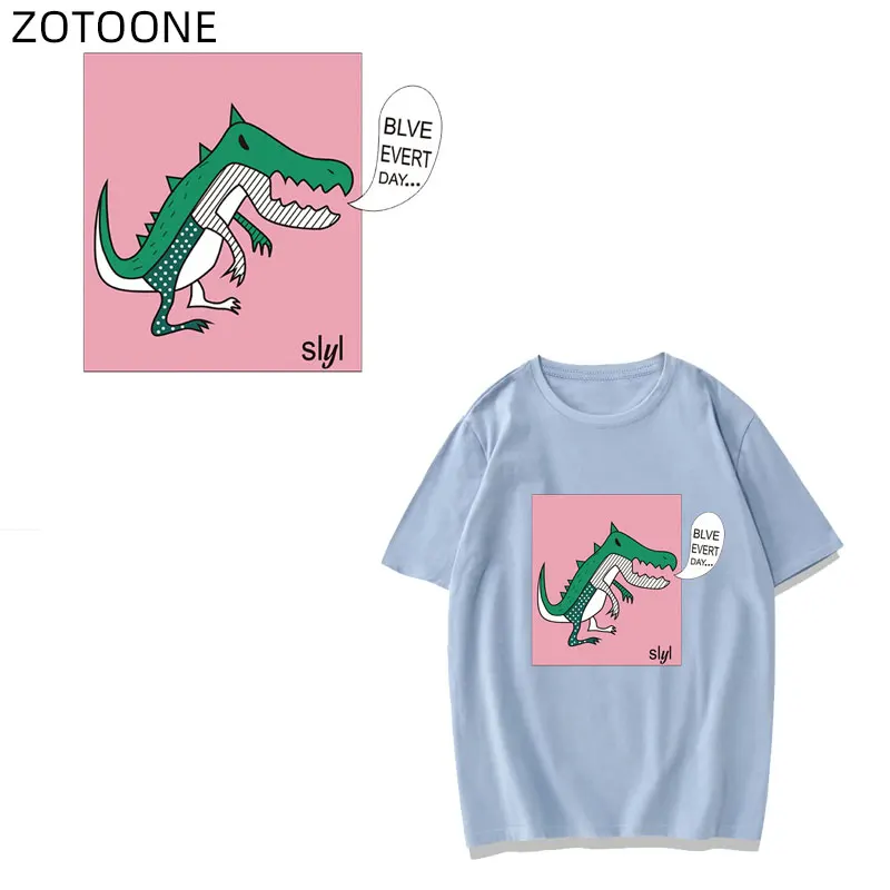 ZOTOONE мультфильм наклейки с картинками динозавров надписями и заплатками для