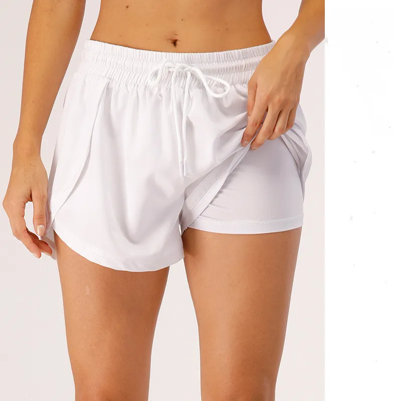 

Summer Women Sport Short Double Layer Quickly Dry Sweatpant Running Jogger Fitness Gym Workout Casual Athletic Short Activewear
