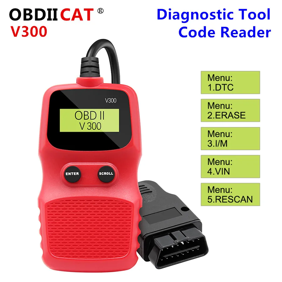 10 шт. OBDIICAT V300 ELM327 OBD читатель кода OBD2 сканер автомобиля проверить неисправности