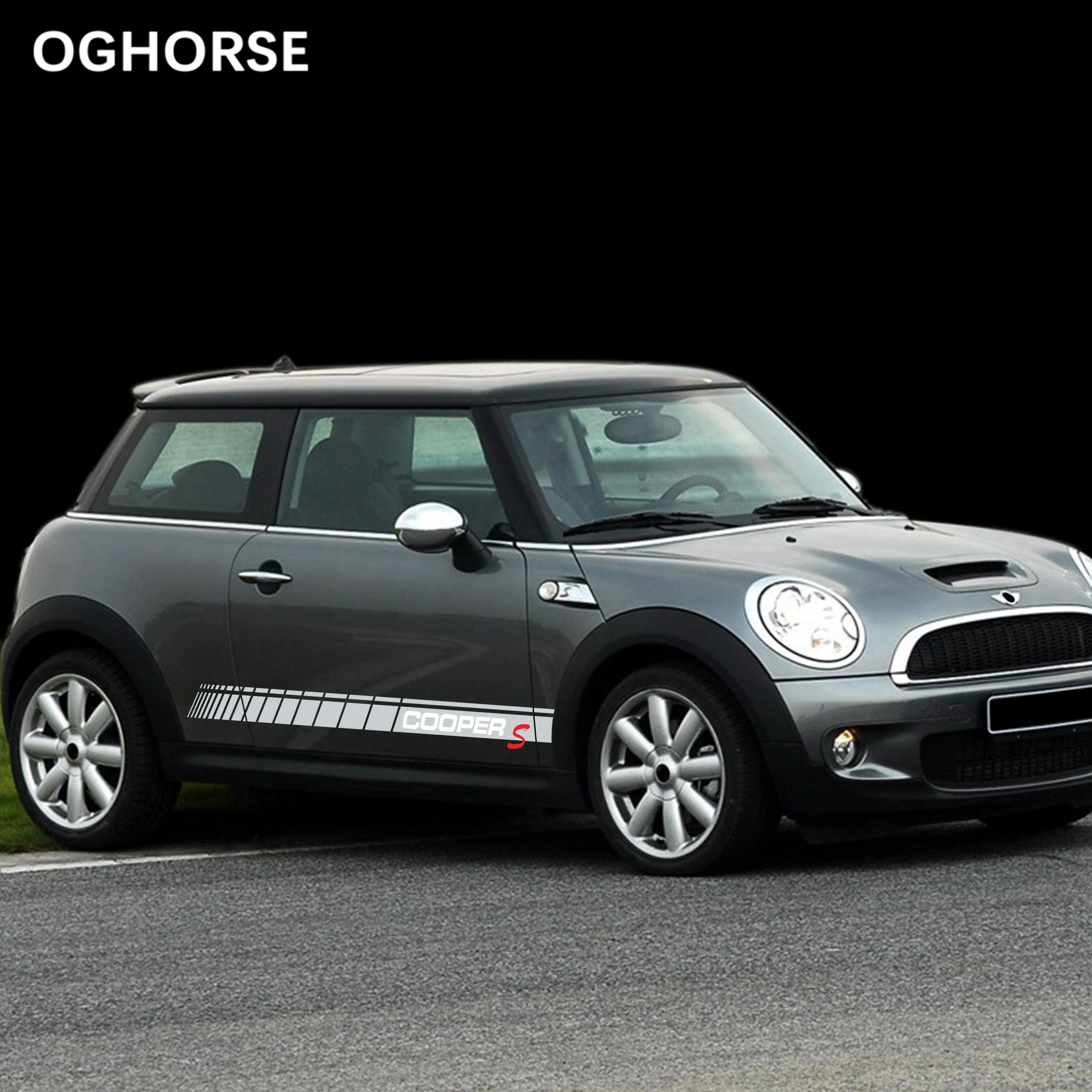 Автомобиль Стайлинг двери боковые стеллажи полосы наклейка кузова для MINI Cooper S R50