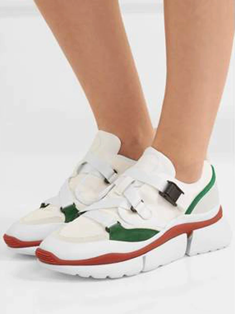 

Genuine Leather Woman Casual Short Sports Shoes Spring Autumn Med Lace-Up Mixed Color Designer Brand Shoes 2021 New Arrivial