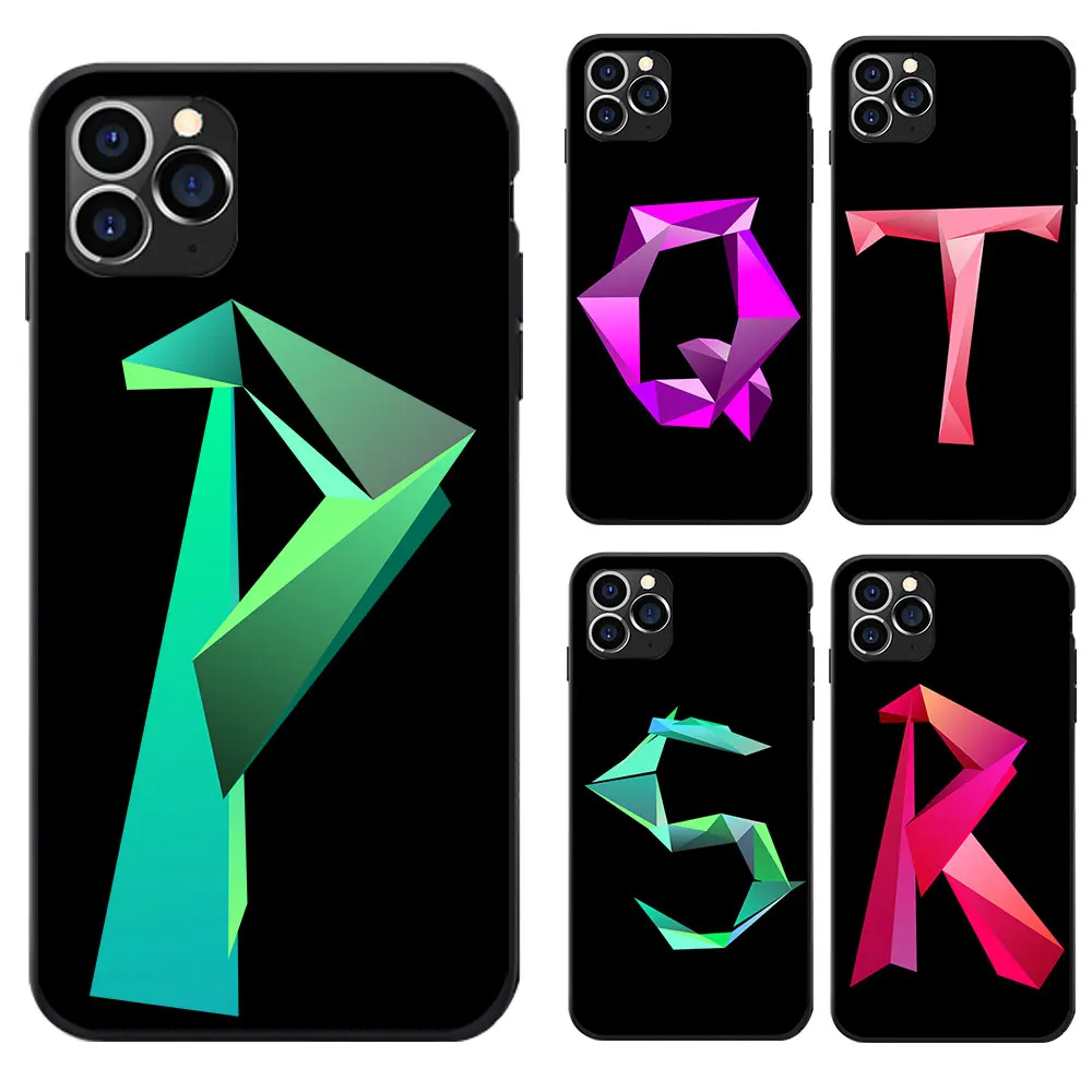 Чехлы для iPhone 5 6 7 8 S XR X Plus Max SE с надписью Капитал алфавит от A до Z модные 3D чехлы
