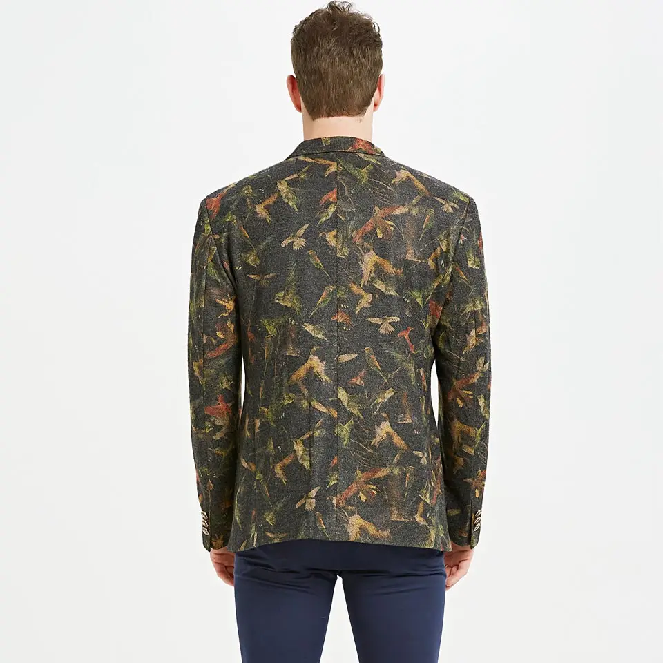 Легкая в уходе износостойкая модная мужская куртка с 3D принтом птиц качественный