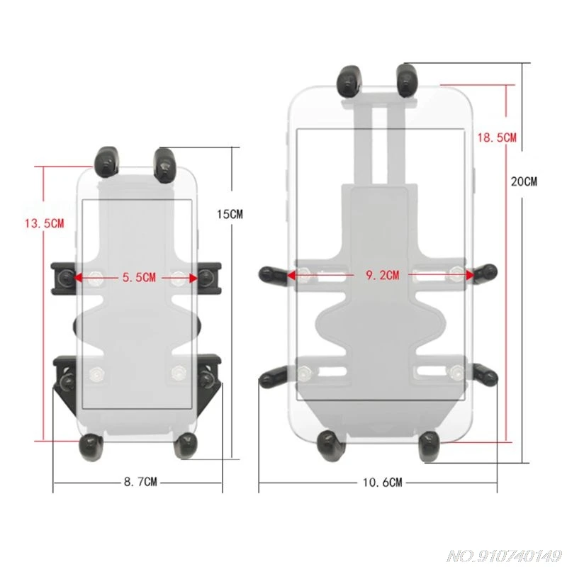 

1 Set Universal 360 Degree Rotatable Motorbike Motorcycle Scooter Mobile Phone Holder Shockproof Cradle Clamp Mount N23 20