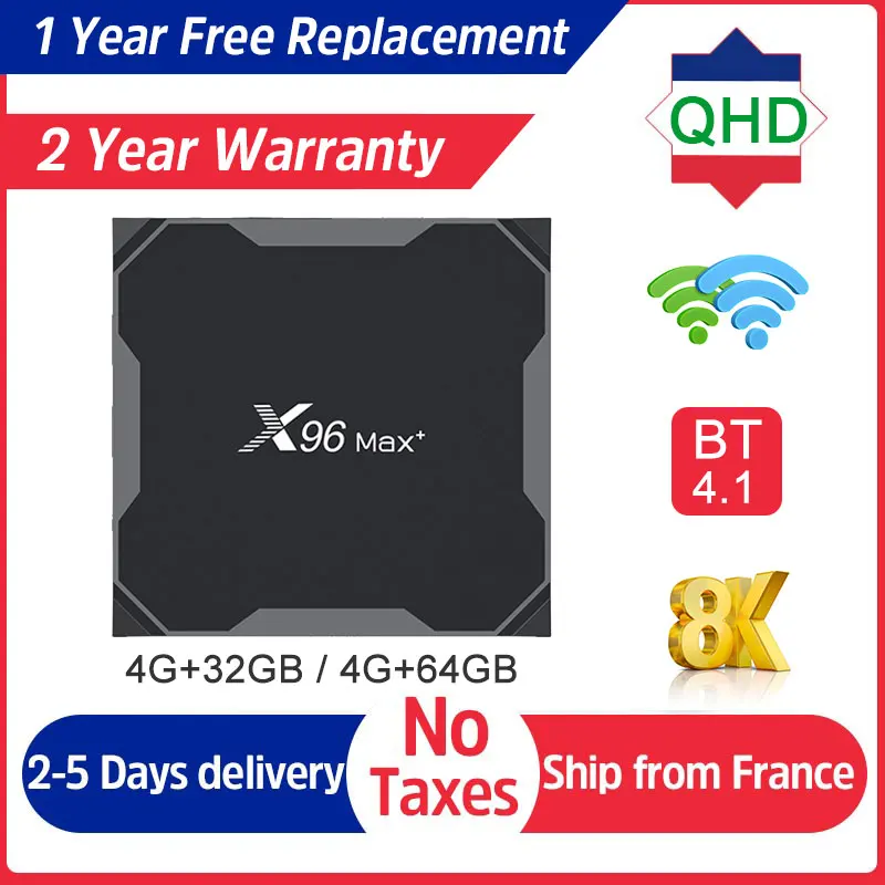 X96 Max Plus QHD ip приставка для ТВ 4G 64 Гб оперативной памяти 32 встроенной S905X3 Android 9 0 8K BT