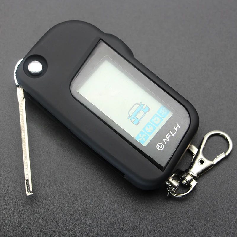 Двигатель стартер A93 Вертикальный экран Lcd дистанционное управление необработанный лезвие брелок цепочка ключей 2-х позиционная система сигнализации от автомобильного вора Брелок сигнализации на автомобиль.