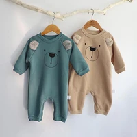 cute cartoon bear romper for baby long sleeve fleece warm jumpsuit infant girl clothes winter boys thicken plus velvet romper