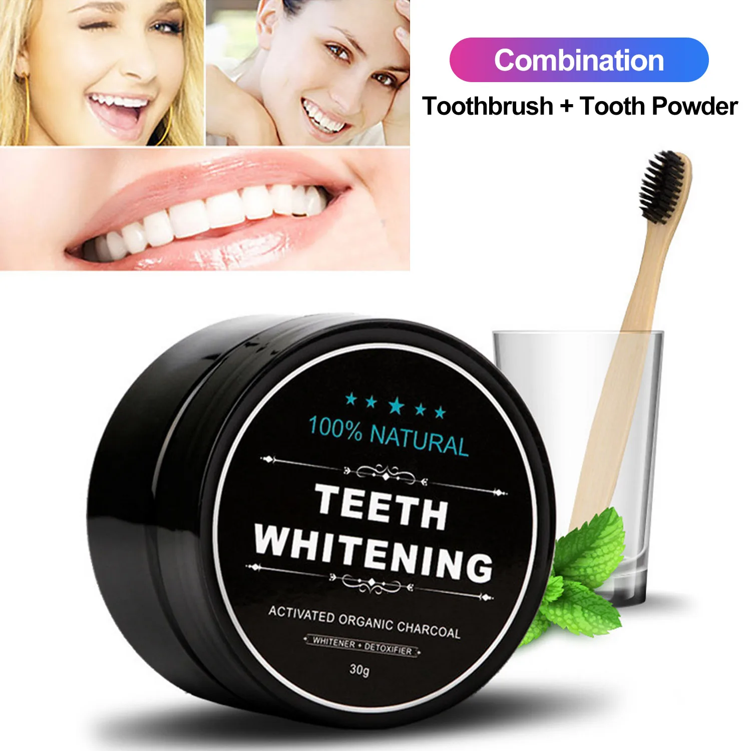 30 г для зубов отбеливающая Уход за полостью рта угольный порошок с мягким зубная