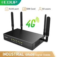 edup 4g wifi router 300mbps industrial router wireless dongle with sim slot vpn high gain antennas multiple users for industry