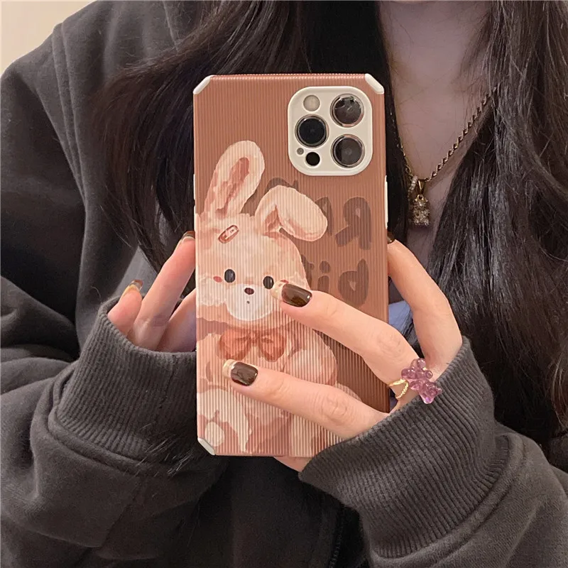 

Cartoon painting rabbit case for iphone 13 12 11 Pro 13Pro Max XR XS X 7 8Plus lovely cover protective capa