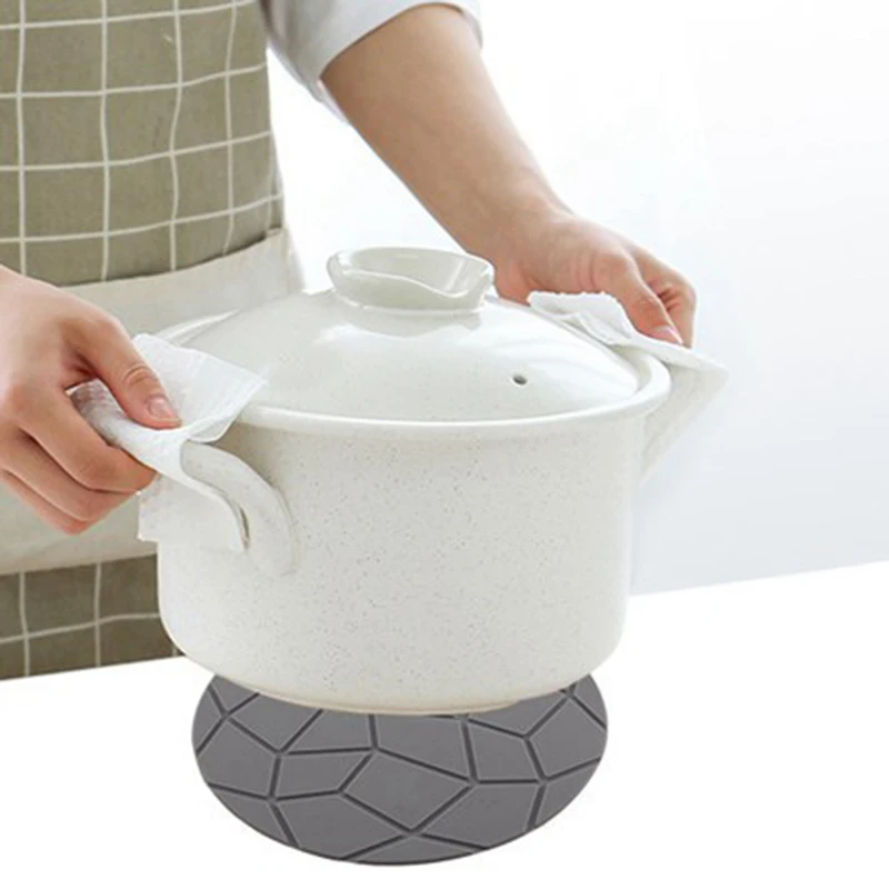 Геометрические круглые силиконовые подставки для открывания банок кухонный