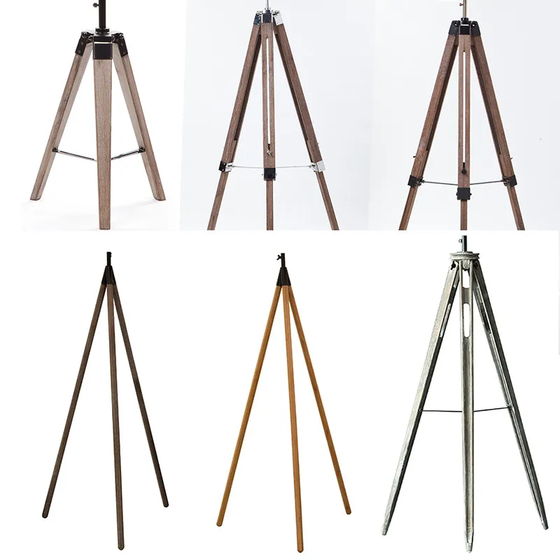 Скандинавская ретро-лампа для фотосъемки из массива дерева напольная лампа